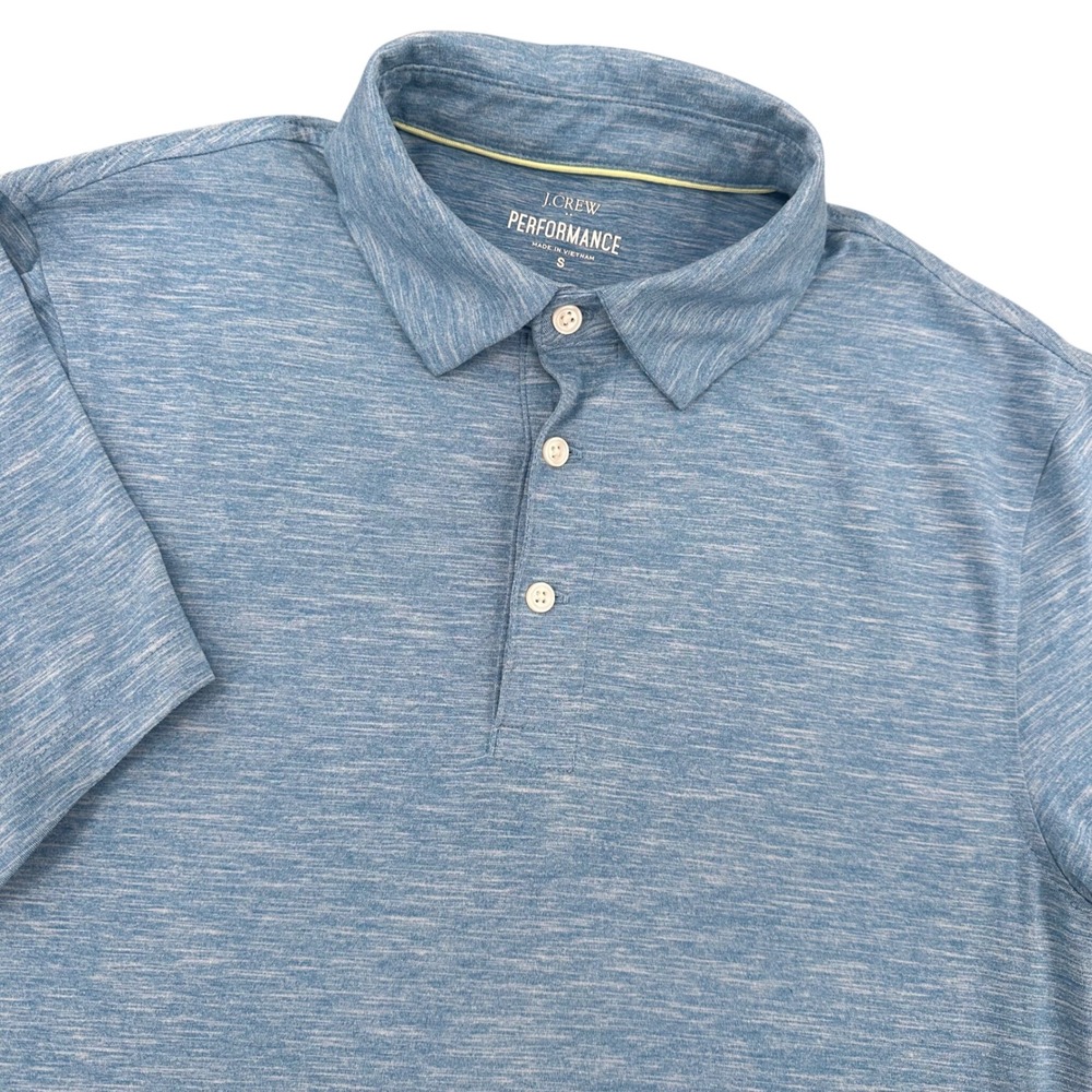 J.Crew Performance Polo Shirt‎ Mens Small Blue Dye Stretch Short Sleeve Golf